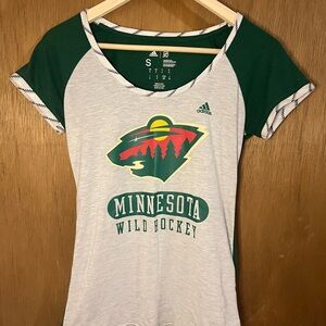 Adidas Green and White NHL T-Shirt